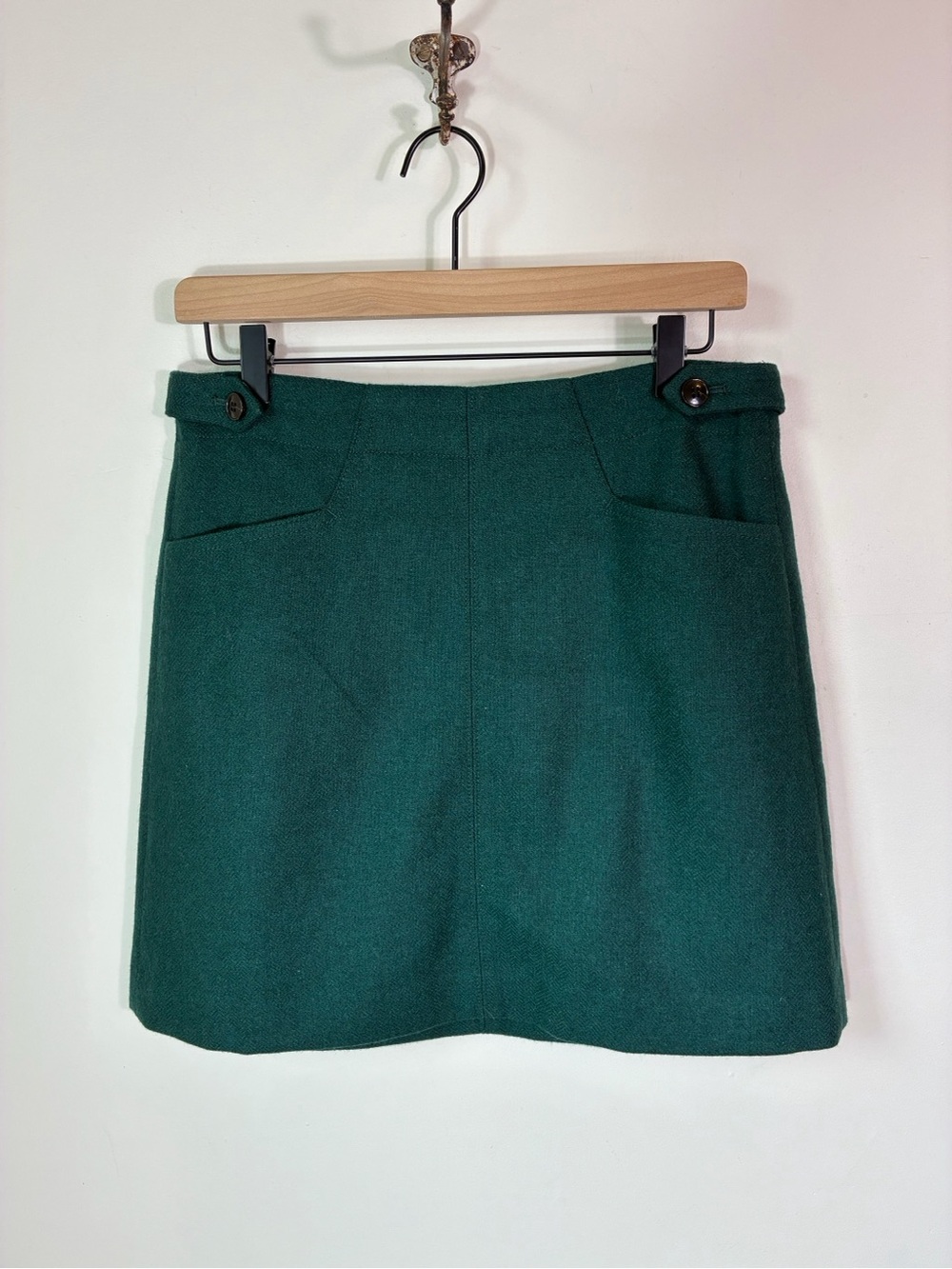 Madewell Green Assembly A-Line Wool Cashmere Blend Skirt Size 4